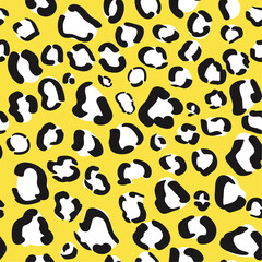 Geel luipaard print naadloos patroon. Cheetah huid van een proefdier achtergrond. Ontwerp van inpakpapier of stof