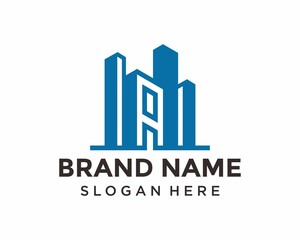Fototapeta premium Letter A building logo vector