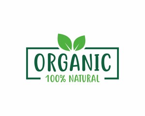 Fototapeta premium 100% organic label sticker badge Vector