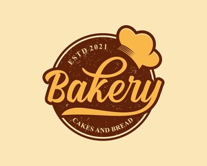 Bakery bread and cakes design logo. Bakery Typography vector