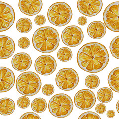 Lemon pattern. Fruit ornament. Watercolor