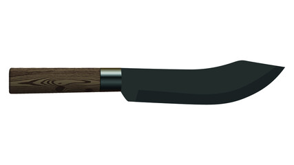 Large sharp cleaver knife isolated on white background, Vector illustration, chef knives, Cutlery icon set