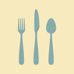 Fork, knife and spoon vector