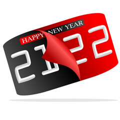 simple concept of the turn of the new year from 2021 to 2022, 3d illustration