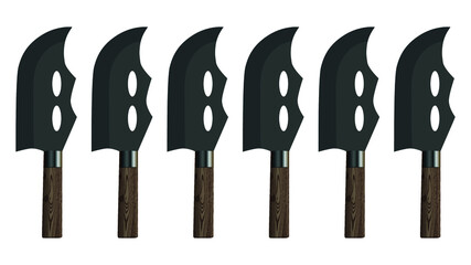 set of Large sharp cleaver knife isolated on white background, cleaver knives, chef knife