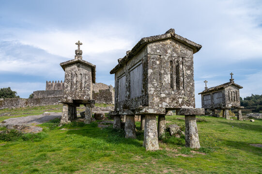Medieval granaries at Peneda-Geres national park in Ermida, Portugal
