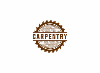 carpentry logo template vector in white background