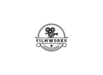 film works logo template, vector in white background