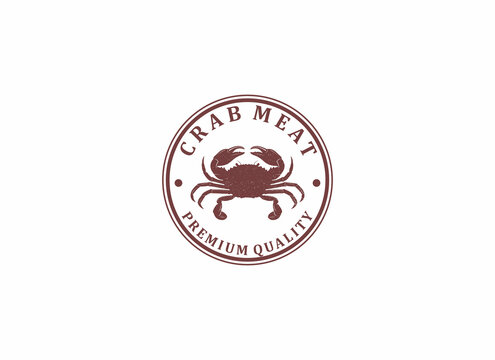 crab meat logo template vector, icon in white background