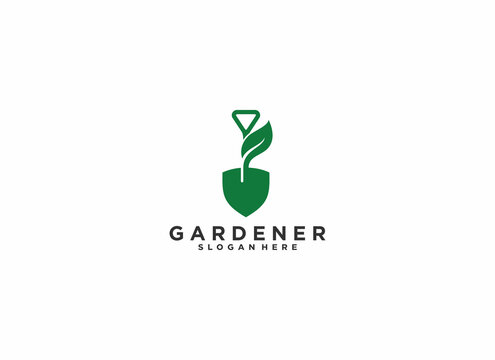 gardener logo template vector in white background