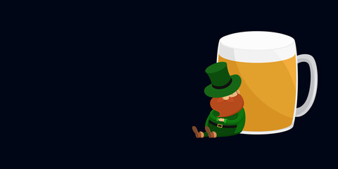 St. Patrick's Day card with copy space. Vector illustration.