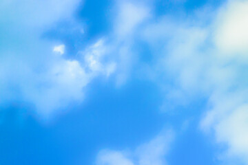 Naklejka na ściany i meble Blurred blue sky and white clouds Seamless outdoor background in high resolution 
