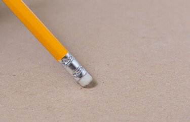 Close up of a eraser pencil,