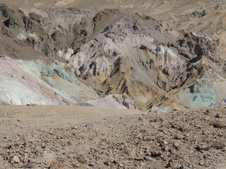 Shot of a dusty and rocky mountain that looks like a desert.