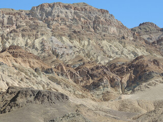 Shot of a dusty and rocky mountain that looks like a desert.