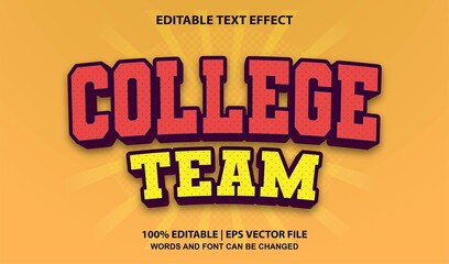 College Team Editable Text Effect