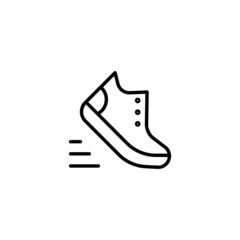 Sneaker black outline icon. Movement, activity, sport, casual style, success concepts. Trendy flat symbol, sign can be used for: illustration, logo, app, design, web, dev, ui, ux, gui. Vector EPS 10