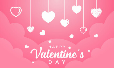 flat design happy valentine day