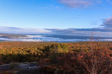 View of High Point State Park, NJ, Sussex County, crisp fall morning.