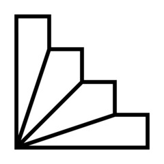 Fan Flower Decorative Element Minimalist Geometrical Abstract Art Mid Century Modern Style Black And White Artwork