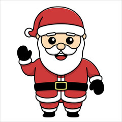 Flat Illustration Santa Claus Say Hello