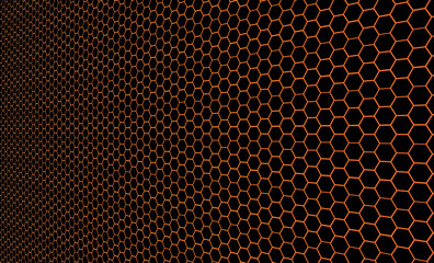 Black honeycomb tiles. Hexagon geometry pattern. Minimal black background of honeycomb for modern cover, ad baner, web