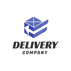 Delivery service logo design concept. Modern and simple logo for logistics shipping expedition. Package or box combination logo with wings and arrow