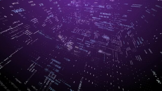 Blocks of abstract program code are written and moved within the virtual space.