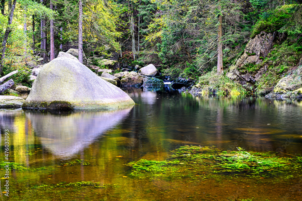 Wall mural Engagement island in the Oker in the Harz Mountains