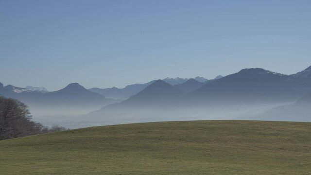 Panoramic view of the Bavarian alps in Germany