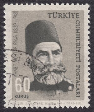 Portrait Of Gazi Ahmet Muhtar Pasha (1839-1918) - Mushir And Grand Vizier Of The Ottoman Empire, Stamp In Turkey 1964