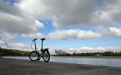 Fototapeta premium a bicycle of the river embankment