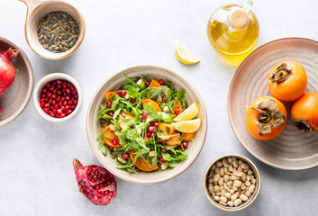 Arugula persimmon salad