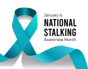 National Stalking Awareness Month. Illustration on white © Maxim P