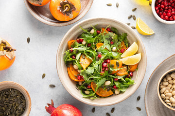 Arugula persimmon salad