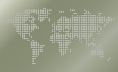 Fototapeta na wymiar silhouette of dotted world map on grayish vector background with gradient