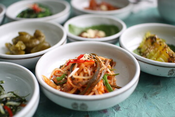 korea food, Korean side dishes, Table setting.