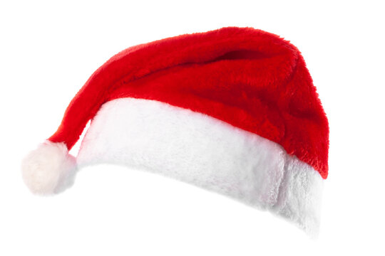 Red Santa Claus helper hat on white background, isolated