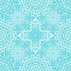 Delicate openwork geometric floral seamless pattern