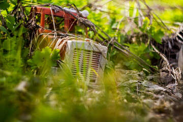 tractor on the grass