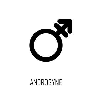 Androgyne Sign Black Vector Icon