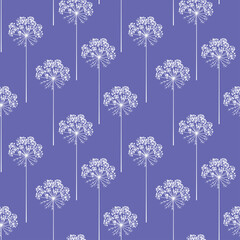 Hand drawn seamless vector floral pattern of color of the year 2022