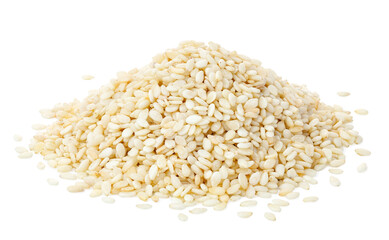 heap of sesame seeds isolated on white