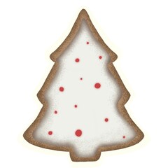 Christmas gingerbread cookies painting, new year 