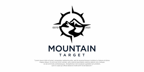 target Mountain Logo design Template © muh