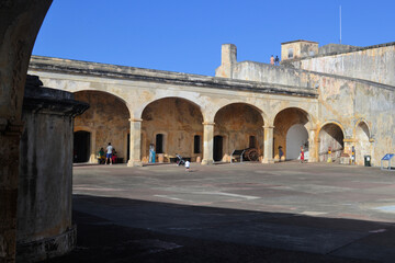 Courtyard of Castillo de San Cristobal fort, Viejo San Juan, Puerto Rico