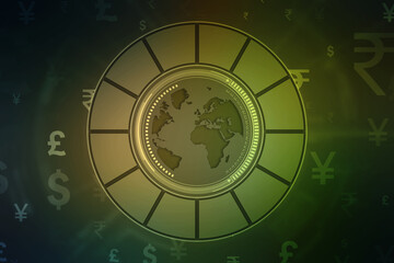 Money transfer. Global Currency. Stock Exchange, Financial Background,Stock market concept