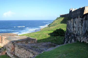 Majestic view from Castillo de San Cristobal, San Juan, Puerto Rico - obrazy, fototapety, plakaty