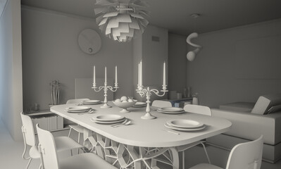 Intérieur 3D Blanc 