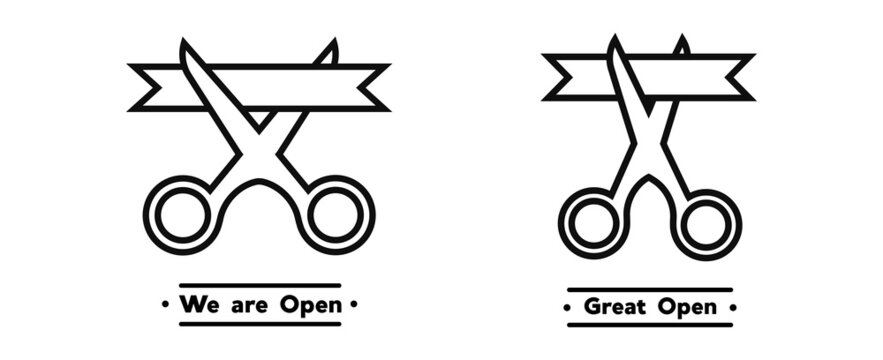 Grand opening icon. Opening concept icon set vector